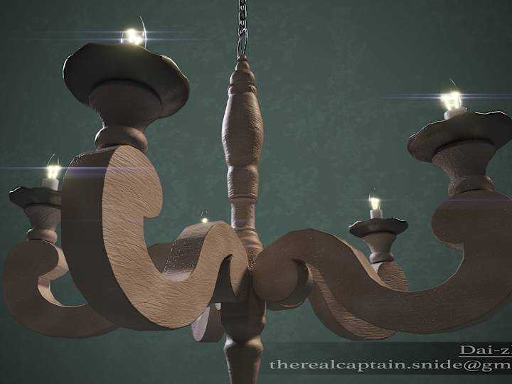 Cover image for Wooden Chandelier - 3D model by Dai-zha (@CaptainSnide)