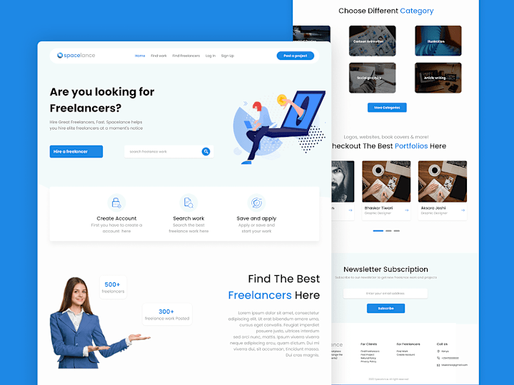 Cover image for Spacelence || Website for freelencers on Behance