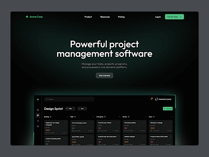 Cover image for Task Management Landing Page