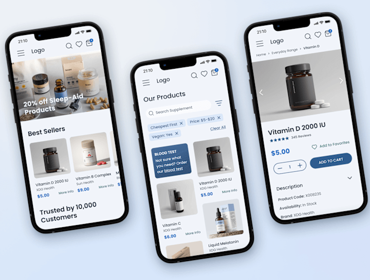 Cover image for Ecommerce Mobile Website for a Supplements Store