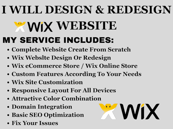 Cover image for Design fix Wix ecommerce blog business website development SEO