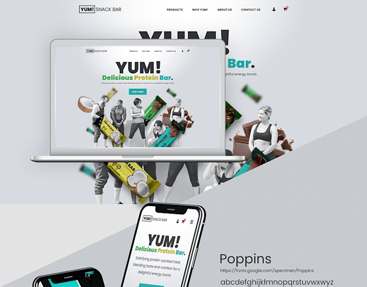 Cover image for Yum! Delicious Protein Bar. Responsive Web Design