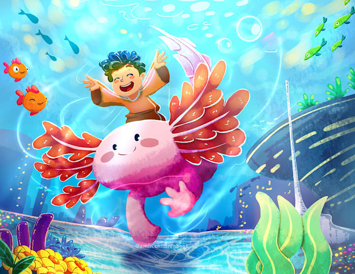 Cover image for UNDER THE SEA 🌊🌊 Children's Book Illustration