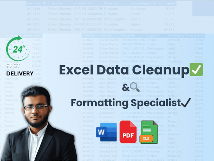 Cover image for I will do excel data cleanup, format, merge or sort data