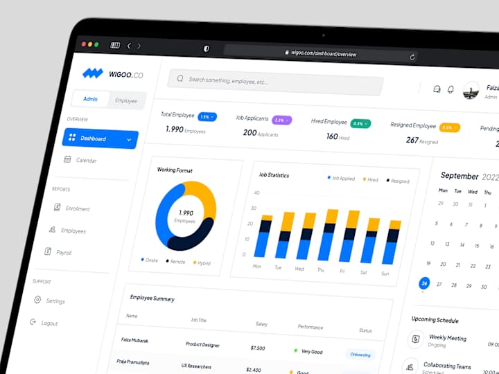 Cover image for WIGOO - HR Management Dashboard