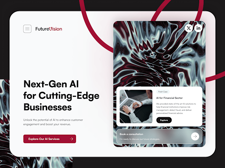 Cover image for 🪢 FutureVision - Website Design | UI/UX Design | Figma | AI