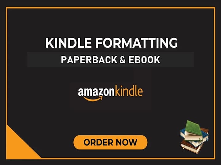 Cover image for KDP book formatting and layout design for kindle ebooks