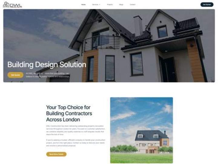 Cover image for Minimal Luxury Construction WordPress Redesign Website Project