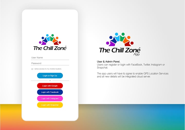 Cover image for The Chill Zone App - Logo Design & UI Design