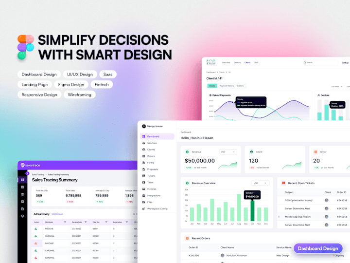 Cover image for 📊 Modern dashboard, Web app, CRM and Admin Panel UI UX Design