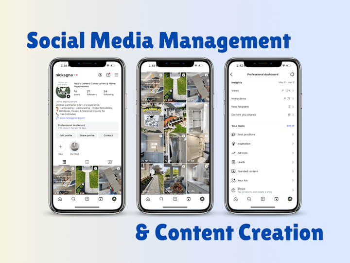 Cover image for Social Media Revamp for Nick's Construction