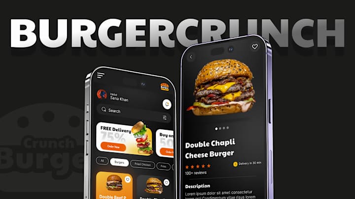 Cover image for Restaurant App | Mobile App UX/UI Design | BurgerCrucnh