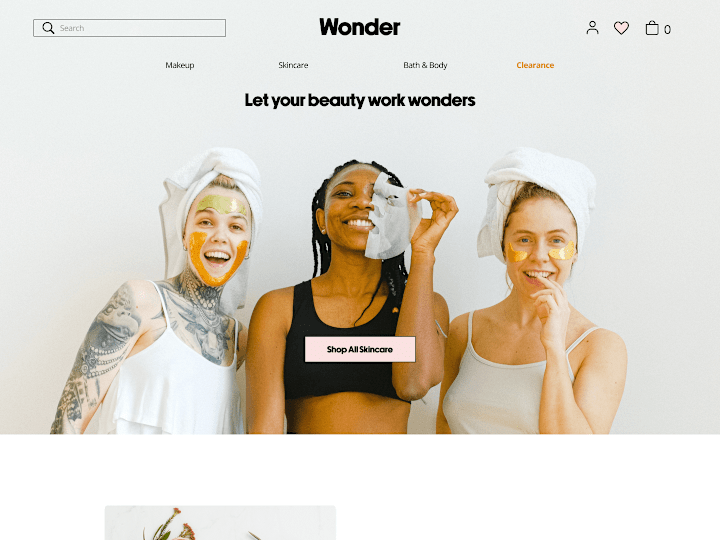 Cover image for Wonder Cosmetics - eCommerce website