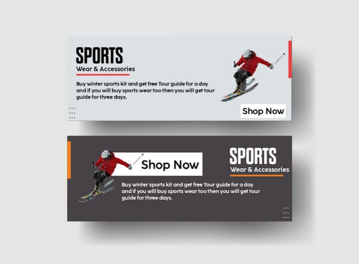 Cover image for "Sports wear & accessories" shop web banner