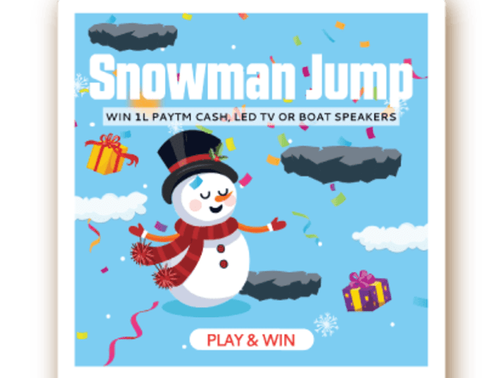 Cover image for Snowman Jump game for OyoRooms