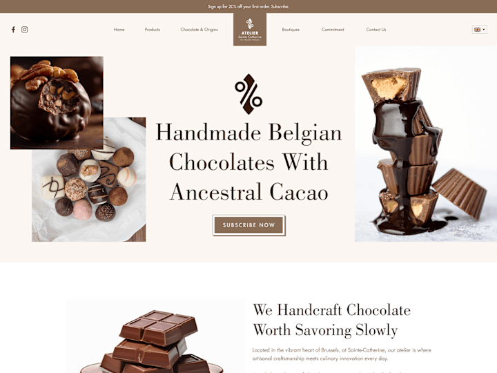 Cover image for A Luxury Chocolate Boutique website