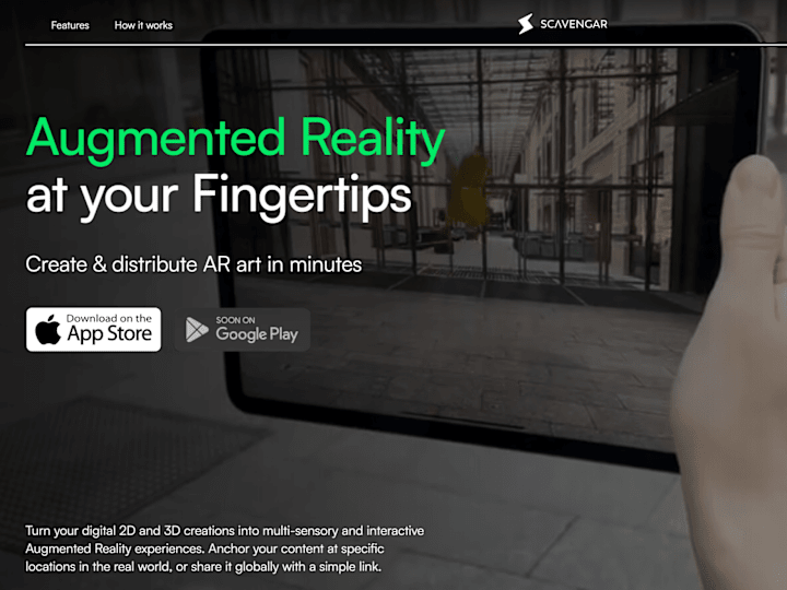 Cover image for Augmented Reality App Website