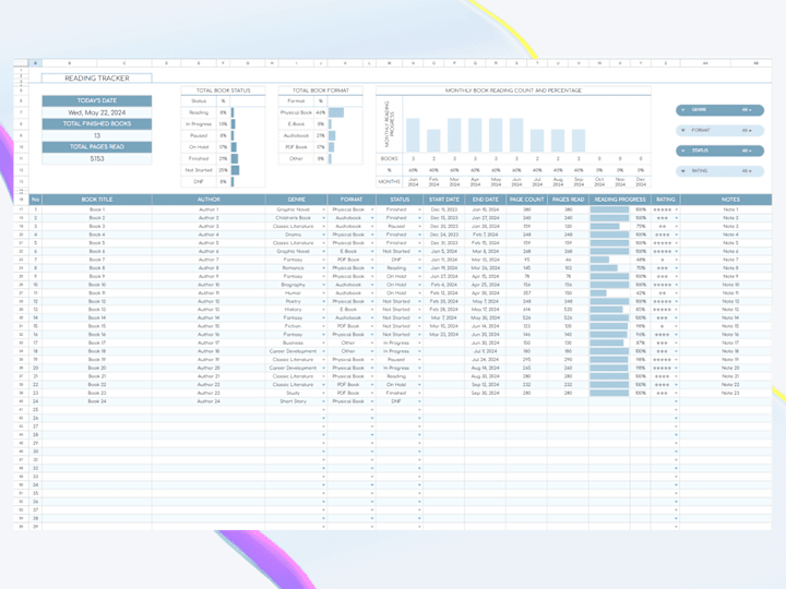 Cover image for Reading Tracker Template