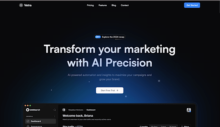 Cover image for Vetra AI SAAS Marketing Template