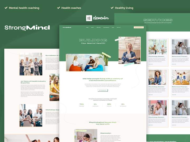 Cover image for StrongMind - Mental Health & Psychologist Elementor Template