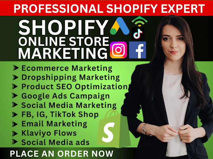 Cover image for I will boost shopify marketing store sales Shopify traffic sales