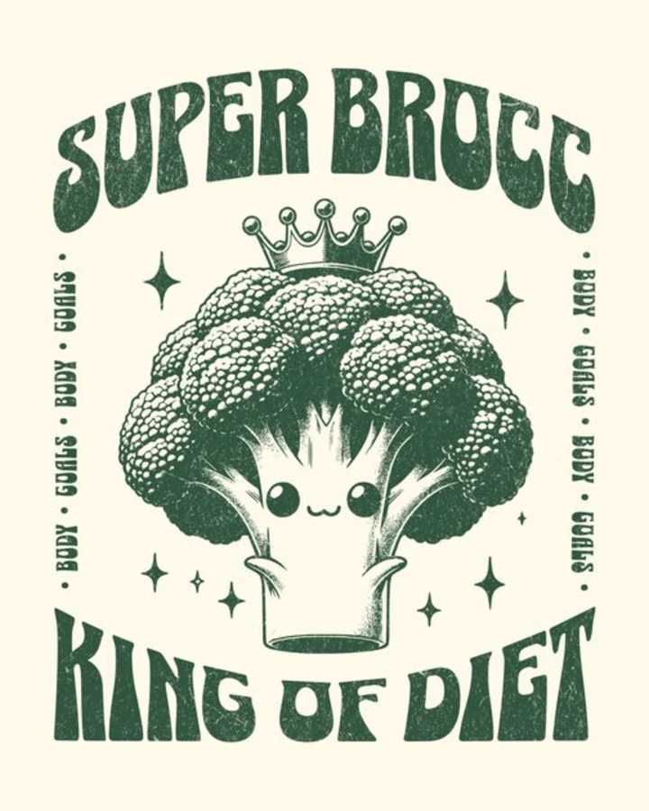 Cover image for Super Brocc (Broccoli) T-Shirt Design Template