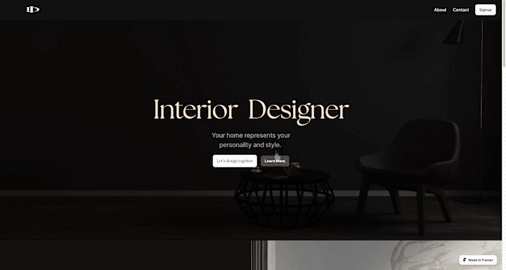 Cover image for A passion project | An Interior Design Website  Built in Framer