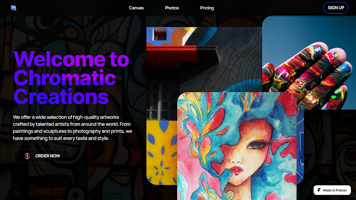 Cover image for Landing Page for a Dynamic Online Gallery