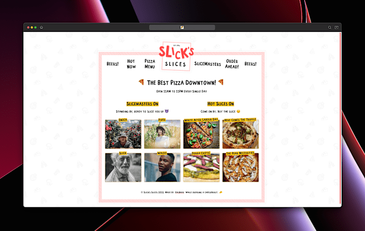 Cover image for Slick's Slices: Frontend Website Development