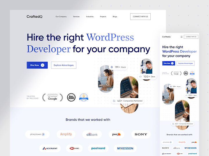 Cover image for Developer Hiring Landing Page Design