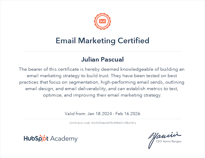 Cover image for Email Marketing Certified