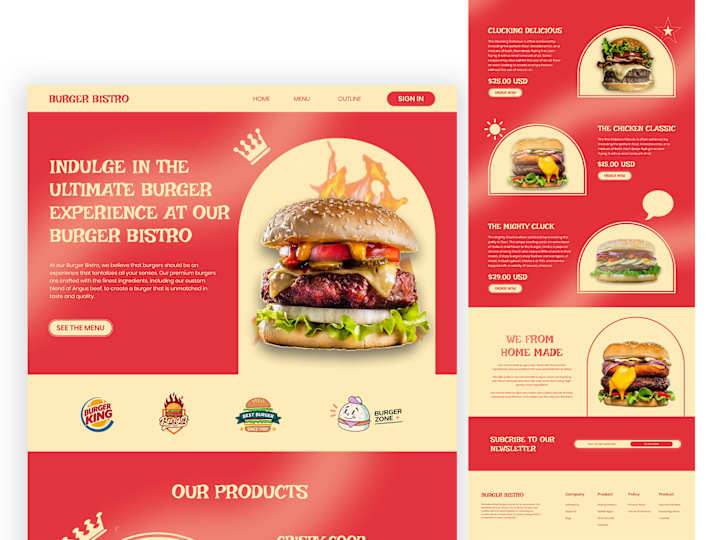 Cover image for Fast-food, Burger Bistro Web design Ui design/Figma