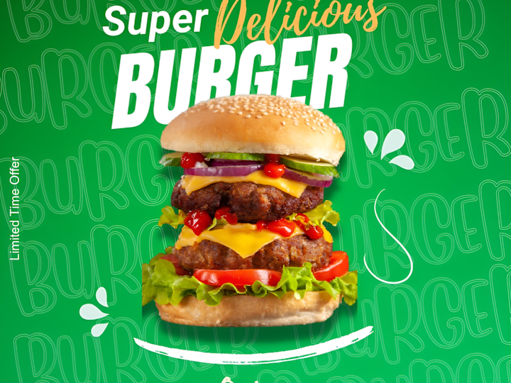 Cover image for Super Delicious Burger Poster Design Showcase