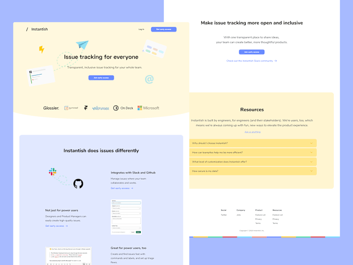 Cover image for 
 Landing page for Instantish (now Fabric)⚡️📨