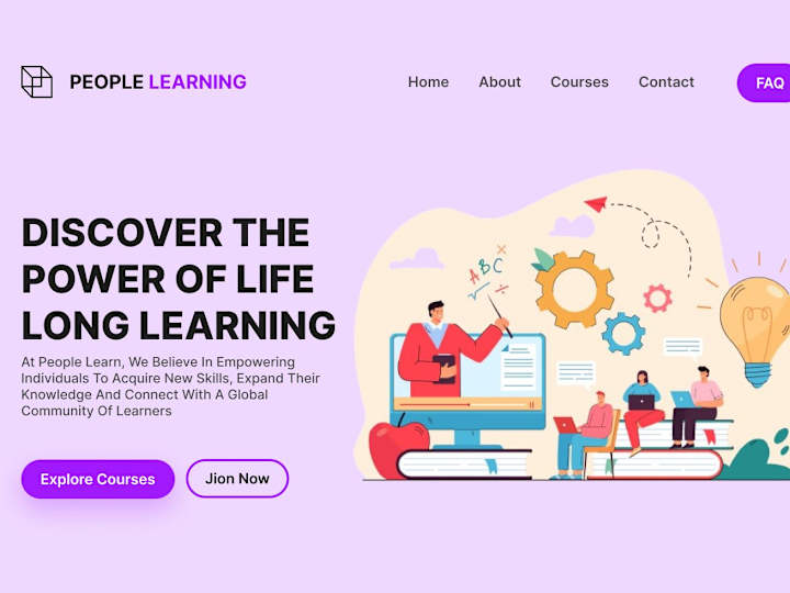 Cover image for learning platform landing page | Herosection
