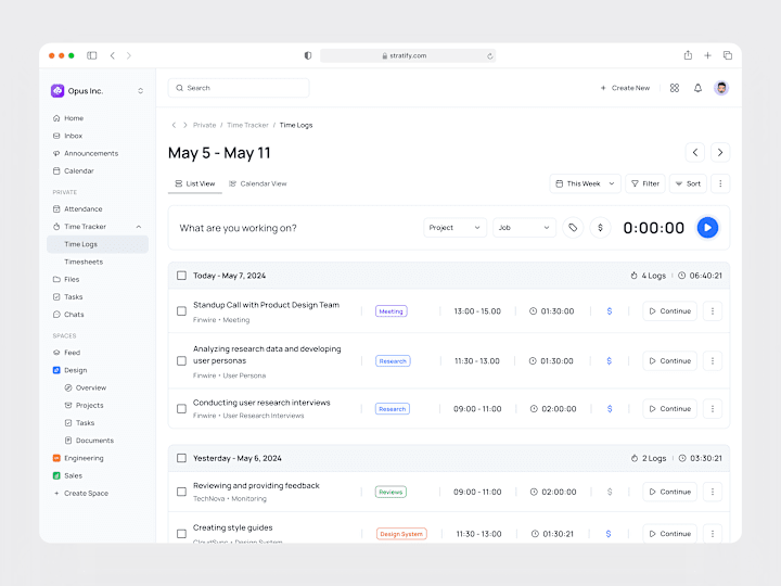 Cover image for Stratify - Time Tracker Saas Website