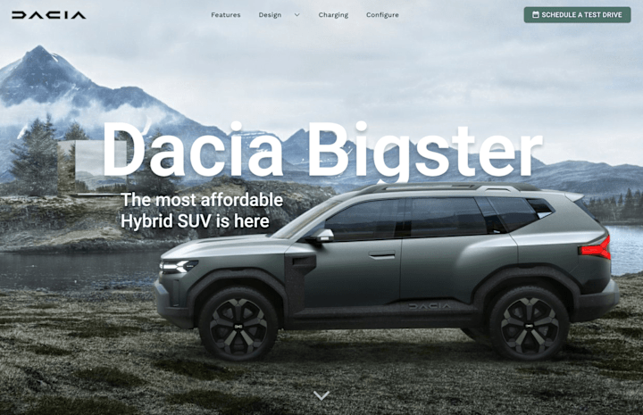 Cover image for Hybrid Car Landing Page Concept