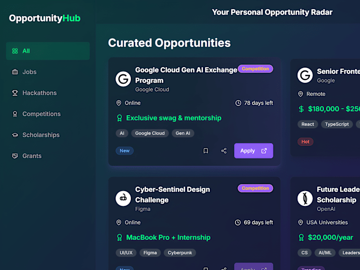Cover image for OpportunityHub: AI-Powered Opportunity Finder