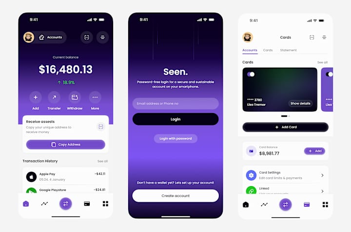 Cover image for Seen wallet UI