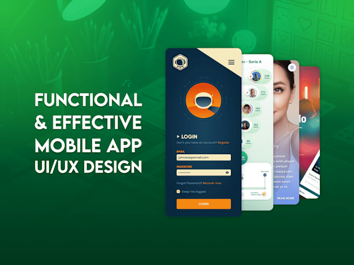 Cover image for Functional & Efficient Mobile App UI/UX Design