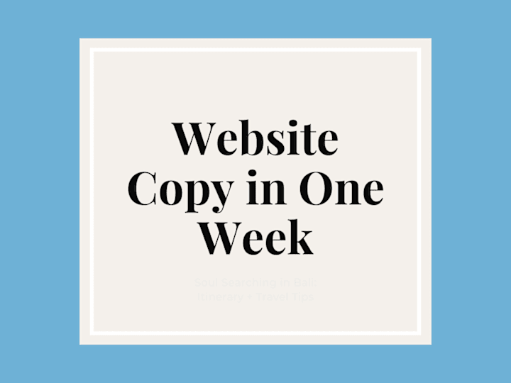 Cover image for Website Copy in One Week