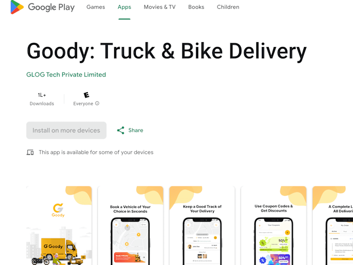 Cover image for Goody: Truck & Bike Delivery