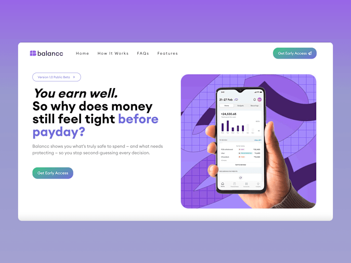 Cover image for Balancc – Spend Clarity App Website