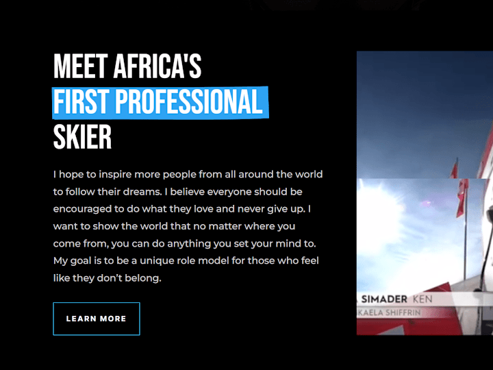 Cover image for Personal Website to Showcase Africa's Trailblazing Skier