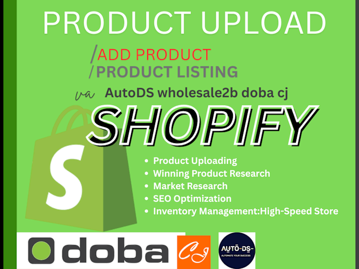 Cover image for I will upload winning selling product va dhgate AutoDS doba CJ
