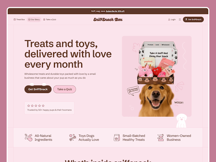 Cover image for SniffSnack Landing Page Design