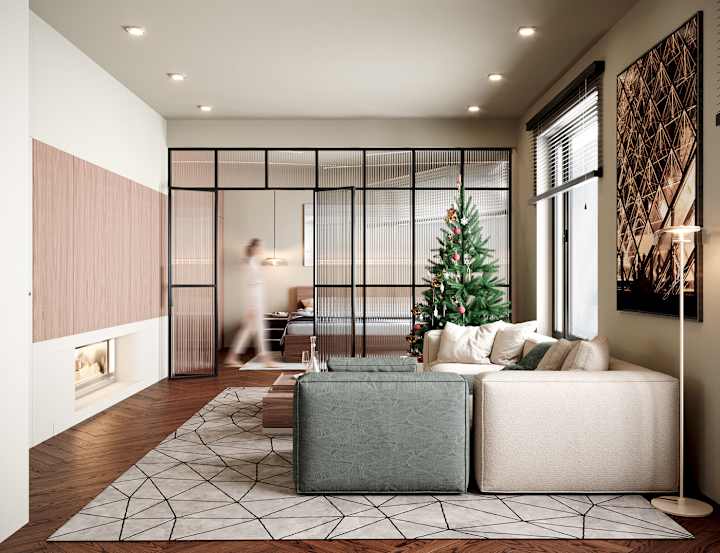 Cover image for 3D Render | Full apartment on mountains :: Behance