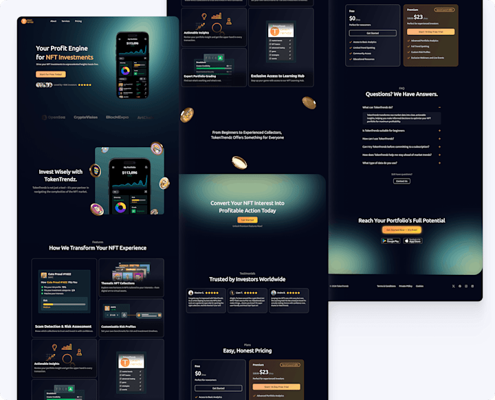 Cover image for TokenTrendz - Landing Page for NFT app
