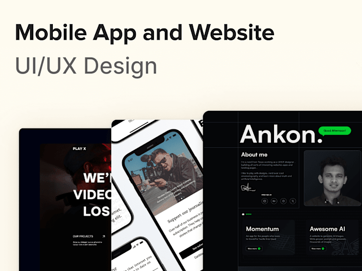 Cover image for UI/UX design, Redesign, Recreate for Website and Mobile App