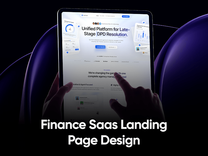 Cover image for Finance SAAS Landing Page Design